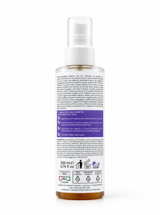 Spray Bifasico Solare e Termoprotettore per Capelli
